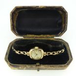 A 9ct gold lady's Slava Wrist Watch, with Swiss 17 jewels movement, on a 9ct gold bracelet strap,