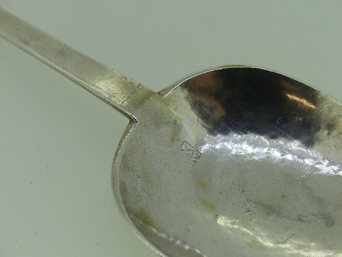 A late 17thC West Country silver Trefid Spoon, by John Pike of Plymouth, with a crowned X (for - Image 8 of 10