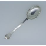 A rare William III West Country silver laceback Trefid Spoon, by Peter Rowe (Plymouth), marked '