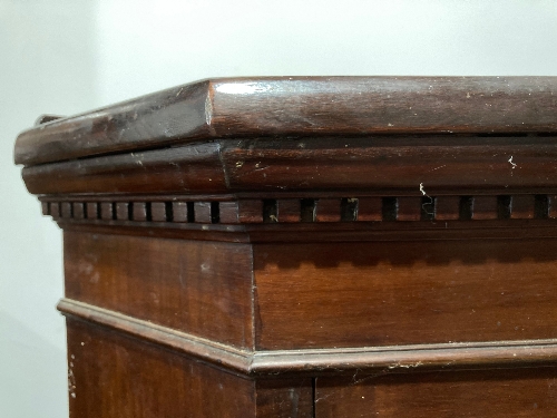 A 19thC mahogany astragal glazed hanging Corner Cabinet, the moulded dentile cornice above glazed - Image 2 of 4