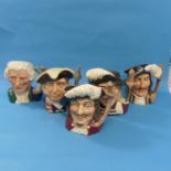 A small quantity of Royal Doulton Toby Jugs; to include the Three Musketeers, together with the