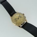 A continental 18ct gold gentleman?s Chronograph Wristwatch, with French marks and Swiss movement,