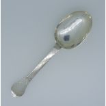 A William and Mary West Country silver lace back Trefid Spoon, by John Murch, Plymouth, with