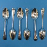 A set of six Edwardian silver Dessert Spoons, by John Round & Son Ltd., hallmarked Sheffield,