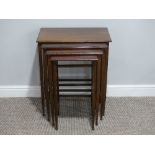 An early 20thC mahogany Nest of four Tables, on sliding motion, with turned legs, 22in (55cm) wide x