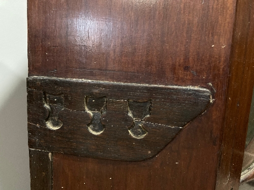 A 19thC mahogany astragal glazed hanging Corner Cabinet, the moulded dentile cornice above glazed - Image 3 of 4