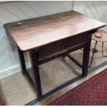 An antique elm Side Table, with central frieze drawer, 38in (96cm) wide x 22½in (59cm) deep x
