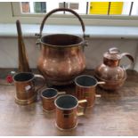 A small quantity of Copper and Brass, to include a large Brass Charger, a Hammered Copper and
