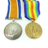 A pair of W.W.1 medals, awarded to 34970 Pte. H. T. Gates. E. Surr. R., comprising British War and