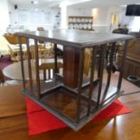 An Edwardian mahogany Table-top Revolving Bookcase, 14½in (42cm) wide x 14½in (42cm) deep x 12½in (