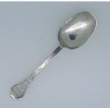 A William III West Country silver lace back Trefid Spoon, by John Murch, Plymouth, makers mark