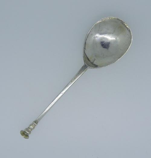 A Charles I West Country silver seal top Spoon, by John Lavers, Exeter, circa 1635, with town mark