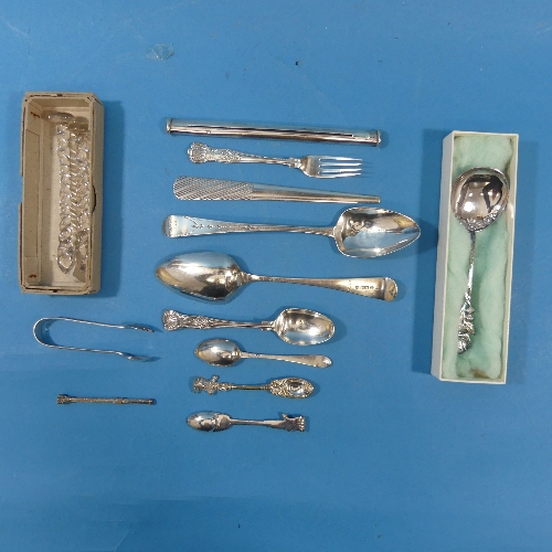 A George V silver Spoon and Fork Set, by Walker & Hall, hallmarked Sheffield, 1915, Kings Pattern,