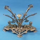 A Victorian Elkington & Co. 'Egyptian Revival' silver plated Centrepiece, the pierced lozenge base