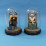 A pair of antique composition Figures, affectionately known as "Uncle Harold & Auntie Ethel", both