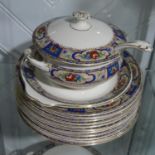 An extensive Royal Staffordshire Wilkinson and Sons twelve-place setting Dinner Service, comprising,
