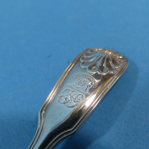 A George IV silver Salt Spoon, by William Eley & William Fearn, hallmarked London, 1822, fiddle, - Image 3 of 3