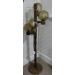 A 1970s floor Standing Lamp, with four branches, each fitted with frosted globes, 54in (137cm) high.