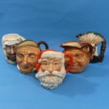 A small quantity of Toby Jugs; comprising Santa Claus, Farmer John and John Barleycorn, with Royal