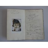 A 1940's theatrical and music hall Autograph Book, including Beryl Reid, Lucielle Ball (?), A