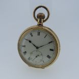 A gold-plated open face Pocket Watch, with Swiss 17-jewels adjusted movement, the circular dial with