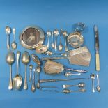 A small quantity of Silver items, including a small lobed dish, hallmarked London 1967, some lady'