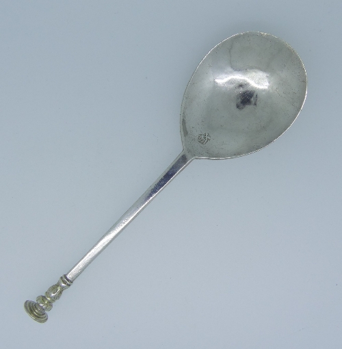 A Charles I West Country silver seal top Spoon, by John Lavers, Exeter, circa 1638, town mark in