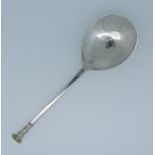 A Charles I West Country silver seal top Spoon, by John Lavers, Exeter, circa 1638, town mark in