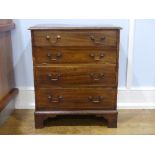 A Victorian mahogany Commode, raised on bracket feet, 25in (64cm) wide x 15½in (39cm) deep x 29 (