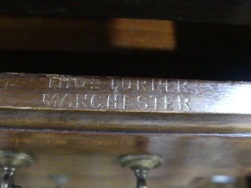 An Edwardian mahogany and inlaid Bureau by Thomas Turner of Manchester, the fall front with - Image 3 of 6