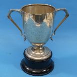 A George V silver two handled Trophy Cup, by Josiah Williams & Co., hallmarked London, 1929, of