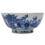 A CHINESE BLUE AND WHITE 'LANDSCAPE' BOWL.