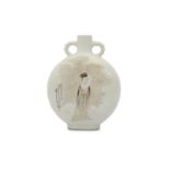 A CHINESE EN GRISAILLE-PAINTED MOON FLASK.