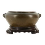 A CHINESE BRONZE INCENSE BURNER.