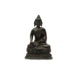 A CHINESE BRONZE FIGURE OF BUDDHA SAKYAMUNI.