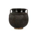 A CHINESE BLACK-GLAZED JAR.