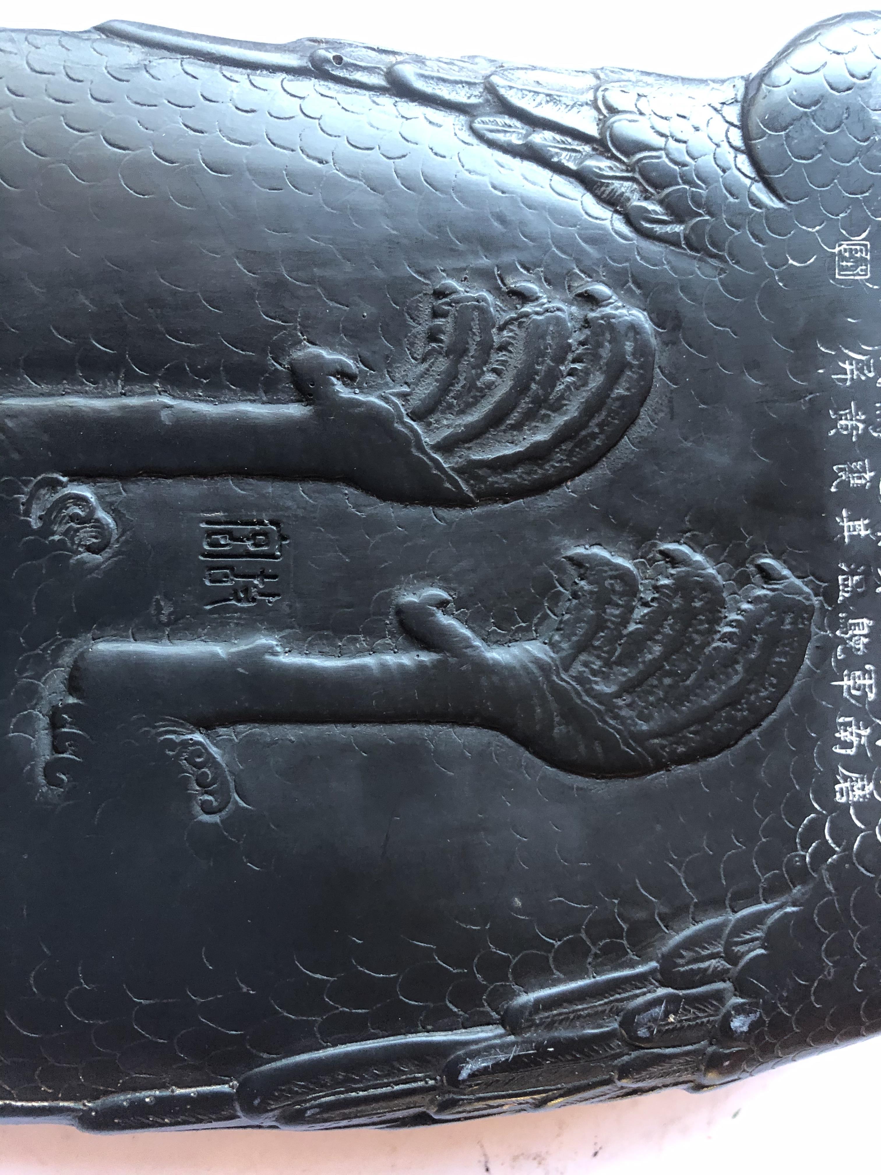 A CHINESE 'GOOSE' INKSTONE. - Image 8 of 9