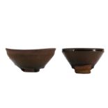 TWO CHINESE JIAN WARE TEABOWLS.