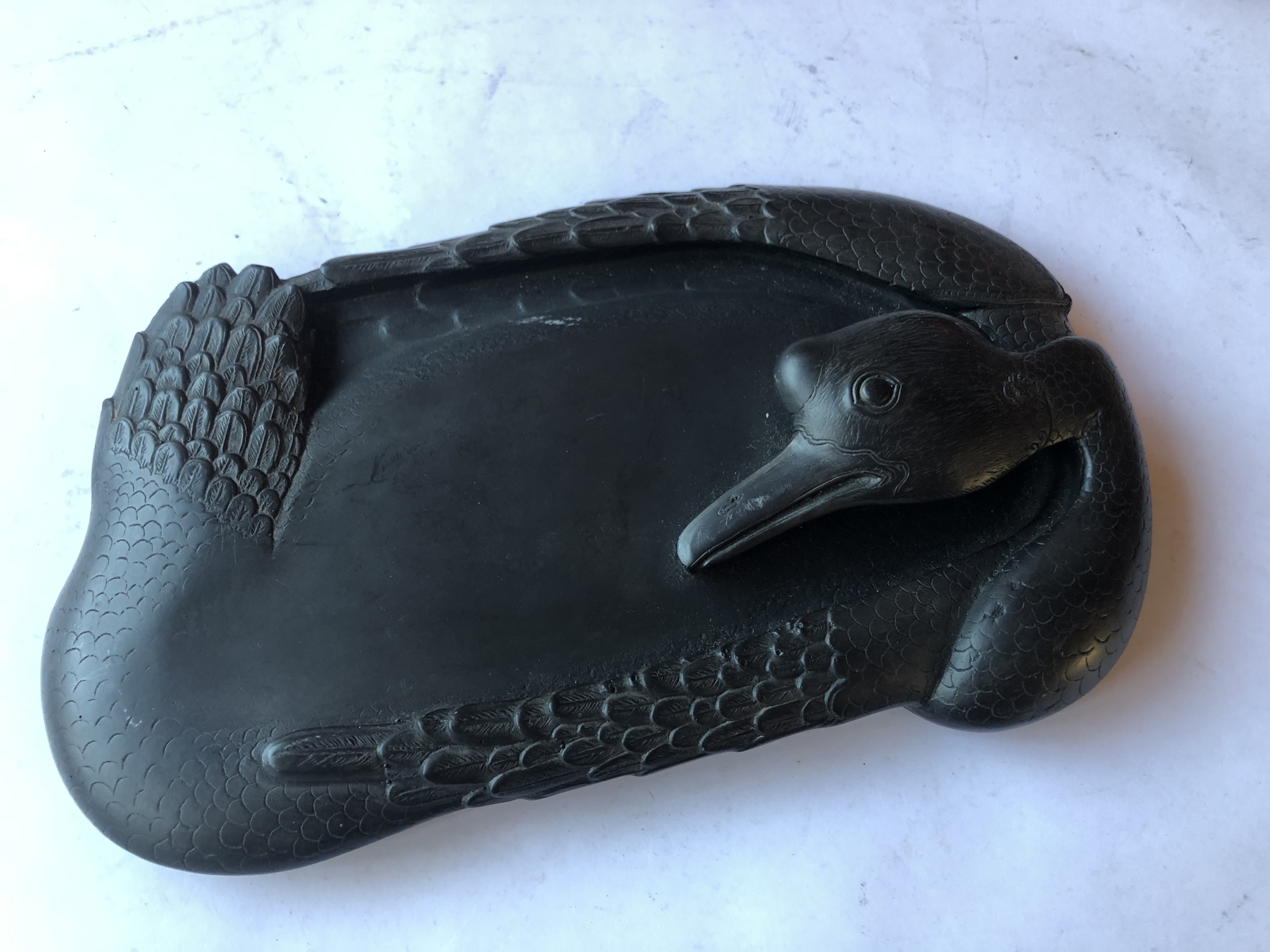 A CHINESE 'GOOSE' INKSTONE. - Image 3 of 9