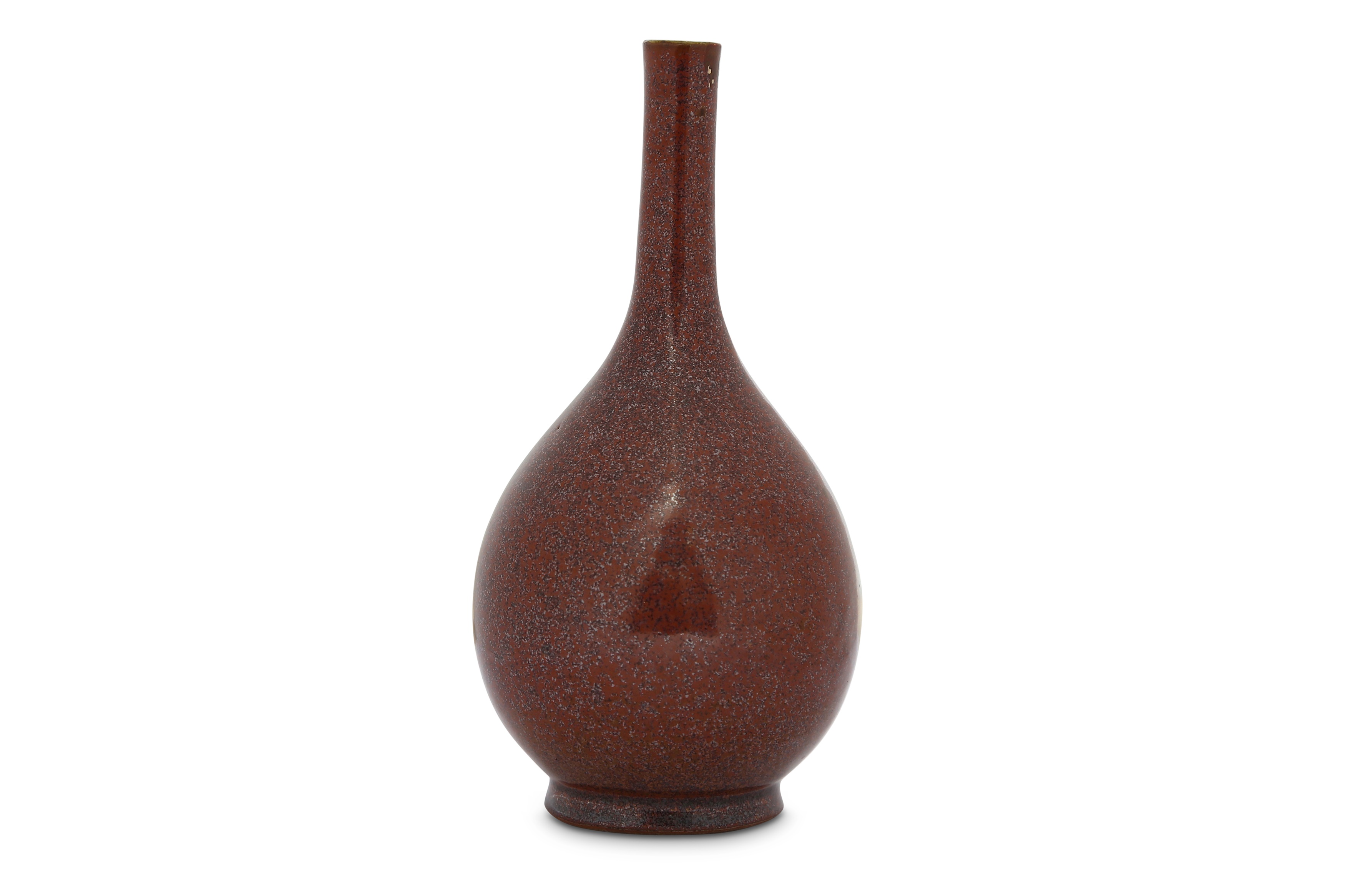 A CHINESE RED-GLAZED BOTTLE VASE.