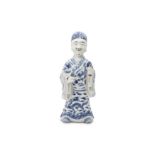 A CHINESE BLUE AND WHITE FIGURE OF AN IMMORTAL.