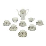 A SHELLY PORCELAIN PART COFFEE SERVICE,