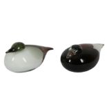 OIVA KALERVO TOIKKA, (FINNISH 1931-2019): A MATCHED NEAR PAIR OF NUUTAJARVI GLASS BIRDS