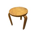 ALVAR AALTO (FINNISH 1898-1976) A LAMINATED BIRCH STOOL