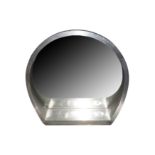 A PAIR OF SILVERED METAL AND WOOD CIRCULAR WALL MIRRORS, IN THE ART DECO STYLE, 20TH CENTURY,
