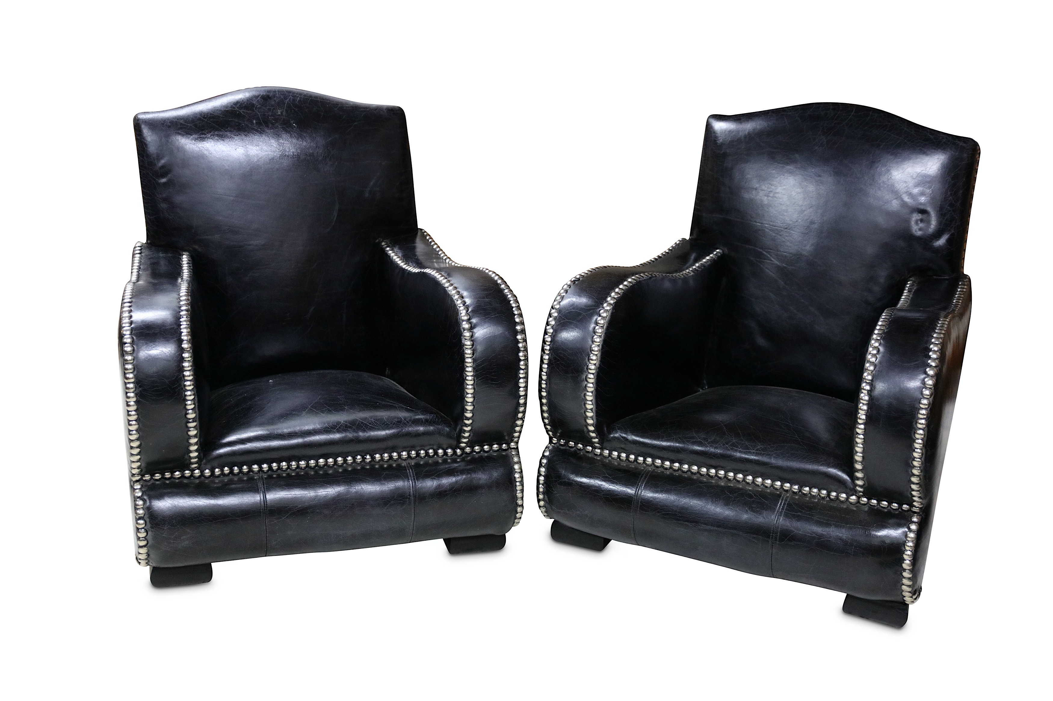 A PAIR OF ART DECO STYLE ARMCHAIRS, MID 20TH CENTURY,