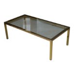 A RECTANGULAR PLATED METAL COFFEE TABLE, CIRCA 1970'S