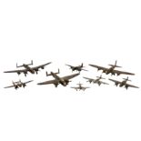 A COLLECTION OF EIGHT SCRATCH BUILT MODELS OF WORLD WAR II AEROPLANES, 20TH CENTURY