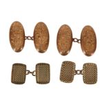 TWO SETS OF GOLD CUFFLINKS