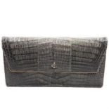 Vintage Grey Alligator Clutch CIRCA 1980's